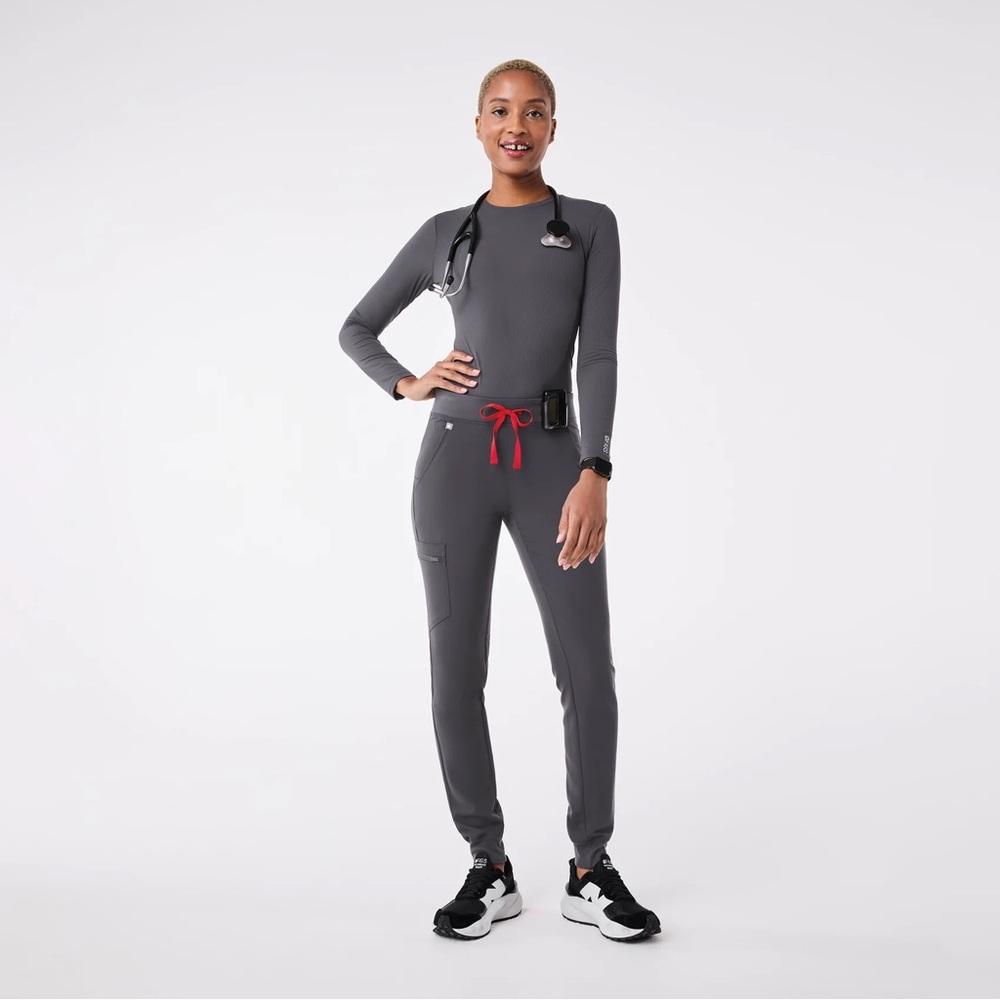 FIGS Ribbed Longsleeve Underscrub Womens Small Grey / Gray